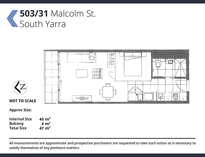 503/31 Malcolm Street, South Yarra, Inner East Melbourne, 1 phòng ngủ, 1 phòng tắm, Apartment