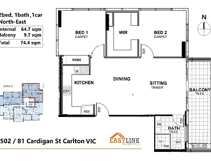 204 502/81 Cardigan Street, Carlton, Melbourne CBD, 2 ห้องนอน, 1 ห้องน้ำ, Apartment
