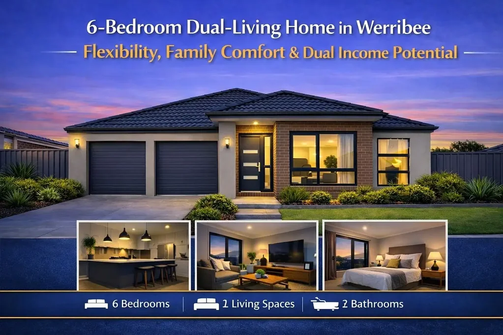 Werribee 6Zimmer 6‑Bedroom Dual‑Living Home in Werribee — Flexibility, Family Comfort & Dual Income Potential