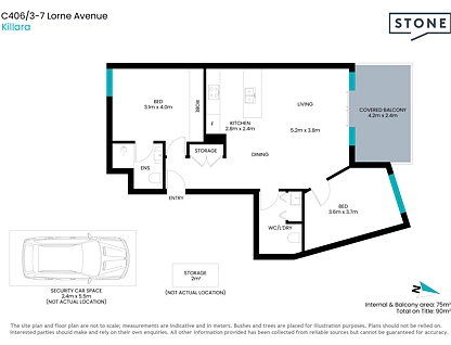 406C/3-7 Lorne Avenue, Killara, Upper North Shore, 2 રૂમ, 1 બાથરૂમ, Apartment