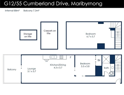12/55 Cumberland Drive, Maribyrnong, North West Melbourne, 2 Kuwarto, 1 Banyo, Apartment