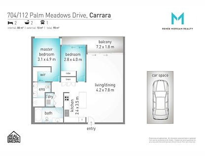 704/112 Palm Meadows Drive, Carrara, Gold Coast, 2 Schlafzimmer, 2 Badezimmer, Apartment