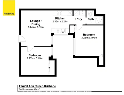 11/460 Ann Street, Brisbane City, Brisbane - Inner City Region, 2房, 1浴, Apartment