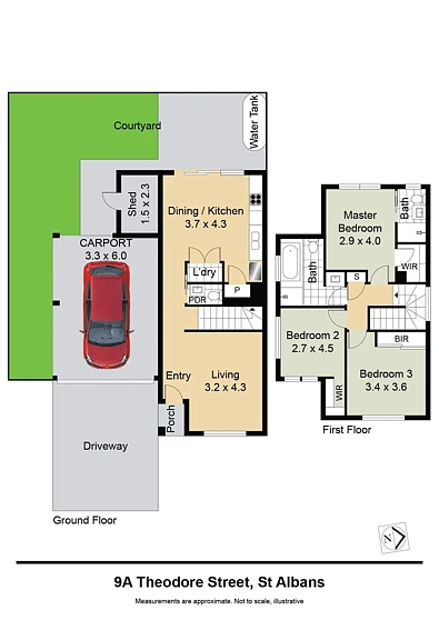 9A Theodore Street, St Albans, VIC 3021, 3 રૂમ, 2 બાથરૂમ, Townhouse