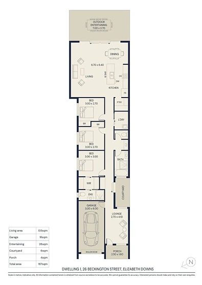 26 Beckington Street, Elizabeth Downs, SA 5113, 3房, 2浴, House