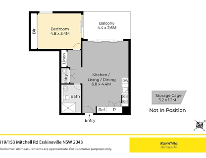 319/153 Mitchell Road, Erskineville, Inner West, 1 રૂમ, 1 બાથરૂમ, Apartment