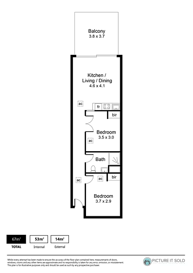 121/61 Hindmarsh Square, Adelaide, SA 5000, 2房, 1浴, Apartment