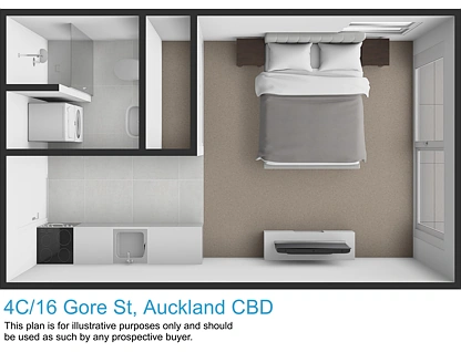 4C/16 Gore Street, Auckland Central, Auckland City, 1房, 1浴, Apartment