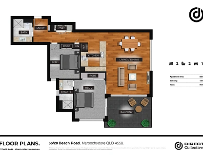66/20 Beach Road, Maroochydore, Sunshine Coast, 2 غرف, 2 حمامات, Apartment