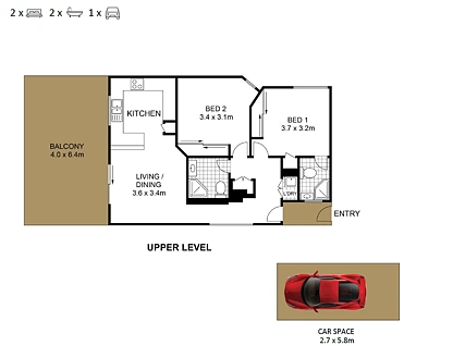 16/54 Jackson Street, Hamilton, Brisbane - Northern Region , 2 chambres, 2 salles de bain, Apartment