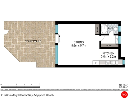 116/8 Solitary Islands Way, Sapphire Beach, North Coast, 1 غرف, 1 حمامات, Studio
