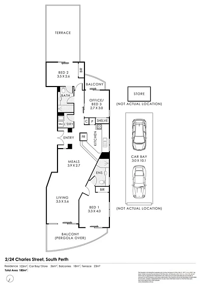 2/24 Charles Street, South Perth, WA 6151, 3 Bedrooms, 2 Bathrooms, Apartment