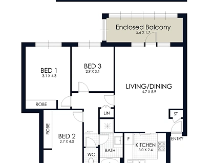 7/81 Middle Street, Kingsford, Eastern Suburbs, 3 Schlafzimmer, 1 Badezimmer, Apartment