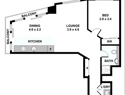 613/3 Herbert Street, St Leonards, Lower North Shore, 1房, 1浴, Unit
