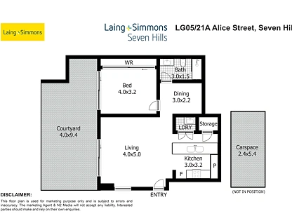 LG05/21A Alice Street, Seven Hills, Western Suburbs, 1 Schlafzimmer, 1 Badezimmer, Apartment