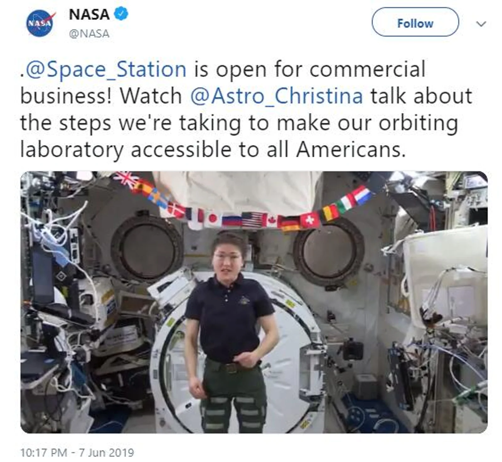 一张票5000万美元！NASA首次开放国际空间站之旅 可搭马斯克SpaceX“专车”