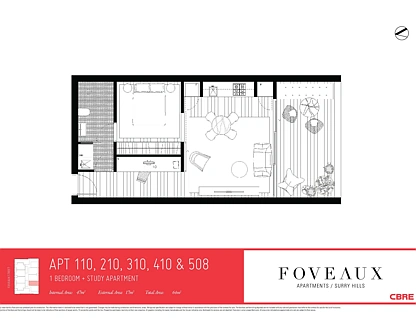 508/69-81 Foveaux Street, Surry Hills, Sydney CBD, 1房, 1浴, Apartment