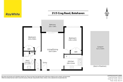 21/5 Crag Road, Batehaven, NSW 2536, 2 રૂમ, 1 બાથરૂમ, Apartment