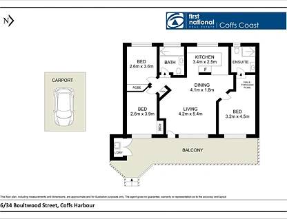 6/34 Boultwood Street, Coffs Harbour, North Coast, 3部屋, 2バスルーム, Apartment