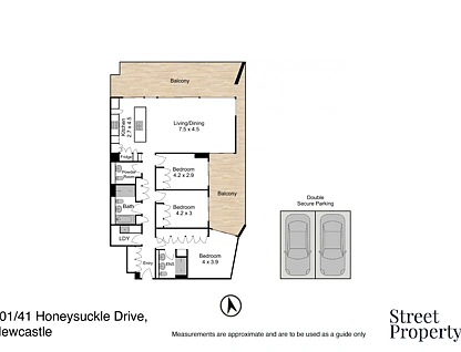301/41 Honeysuckle Drive, Newcastle, Newcastle, 3 ਕਮਰੇ, 2 ਬਾਥਰੂਮ, Apartment