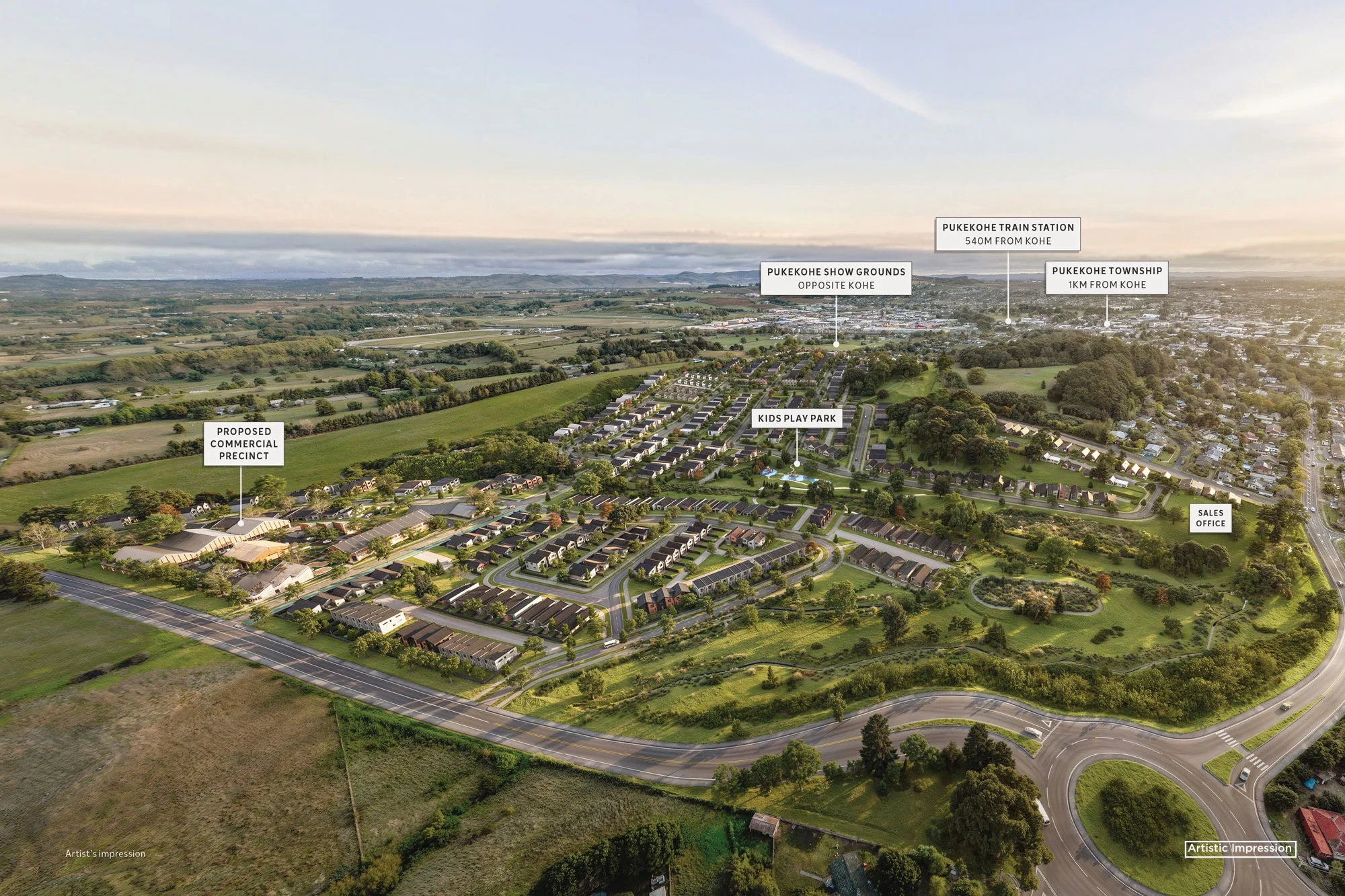 Pukekohe Strong street presence within master plan