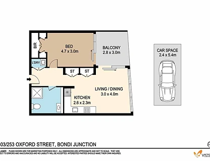 1403/253 Oxford Street, Bondi Junction, Eastern Suburbs, 1房, 1浴, Apartment