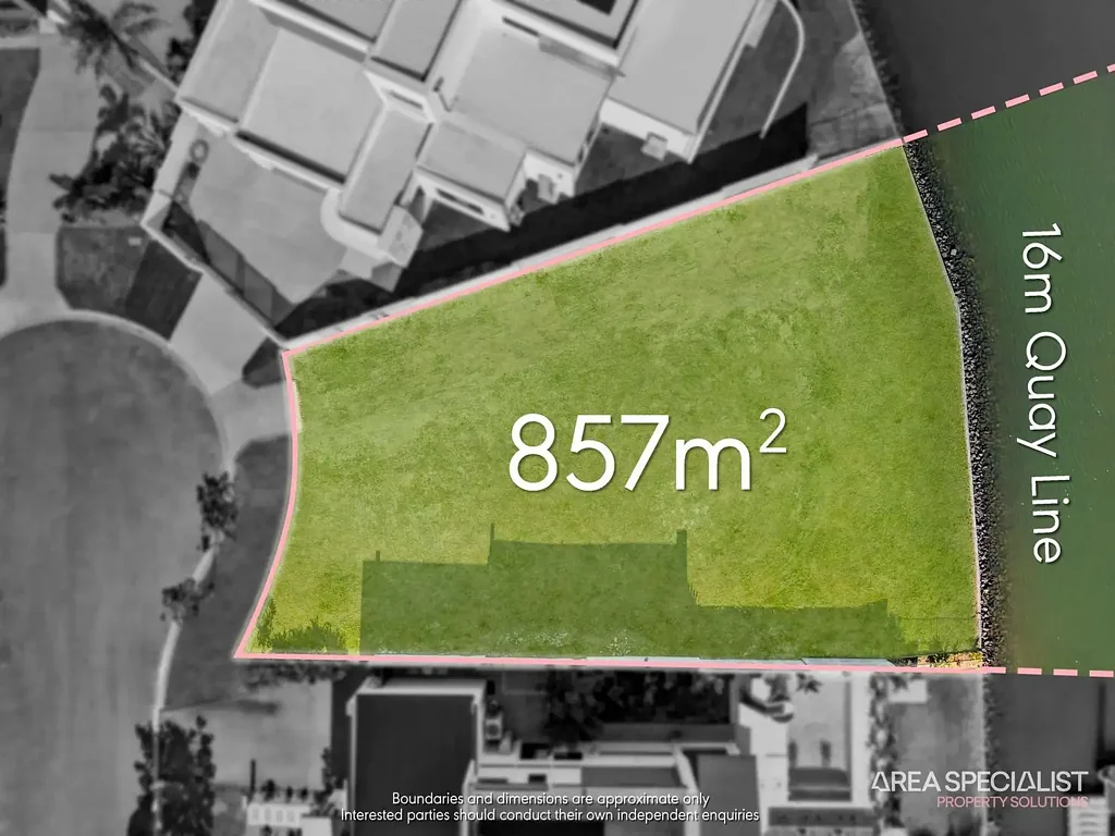 Jacobs Well Premium 857m² Waterfront Block | 29m Water Frontage | 16m Quay Line