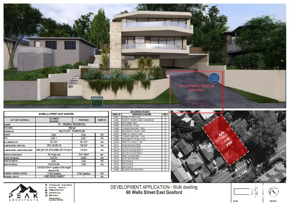 East Gosford 2Zimmer Prime DA Approved Three Townhouses Opportunity or Ideal First Home with Water Views