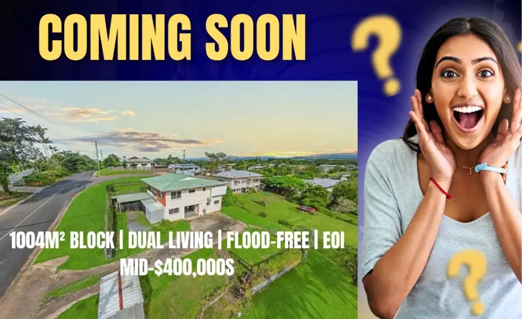 East Innisfail 4ห้องนอน COMING SOON-1004m² BLOCK, DUAL LIVING, FLOOD-FREE Mid–$400Ks