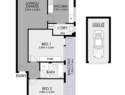 2/41 The Crescent, Homebush, Inner West, 2房, 1浴, Apartment