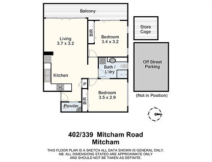 402/339 Mitcham Road, Mitcham, East Melbourne, 2 Kuwarto, 1 Banyo, Apartment