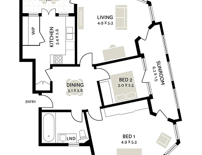 19/20-22 Waratah Street, Rushcutters Bay, Sydney CBD, 2 Kuwarto, 1 Banyo, Apartment