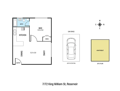 7/72 King William Street, Reservoir, North Melbourne, 1部屋, 1バスルーム, Apartment