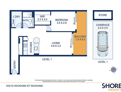 103/15 Wickham Street, Wickham, Newcastle, 1 غرف, 1 حمامات, Apartment