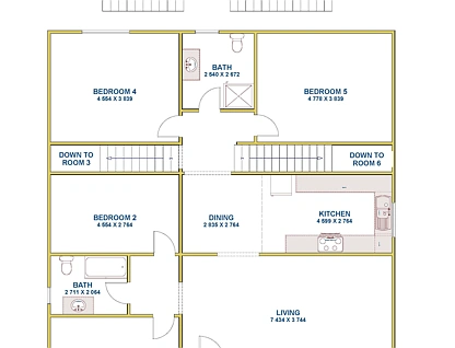 8 Vale Street, Birmingham Gardens, Newcastle, 6部屋, 4バスルーム, House