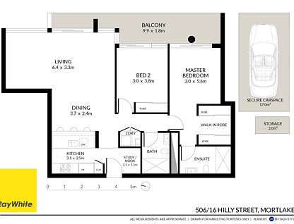 506/16 Hilly Street, Mortlake, Inner West, 2 rūma, 2 rūma horoi, Apartment