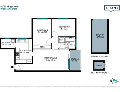 10/53 King Street, Wollstonecraft, Lower North Shore, 2房, 1浴, Apartment