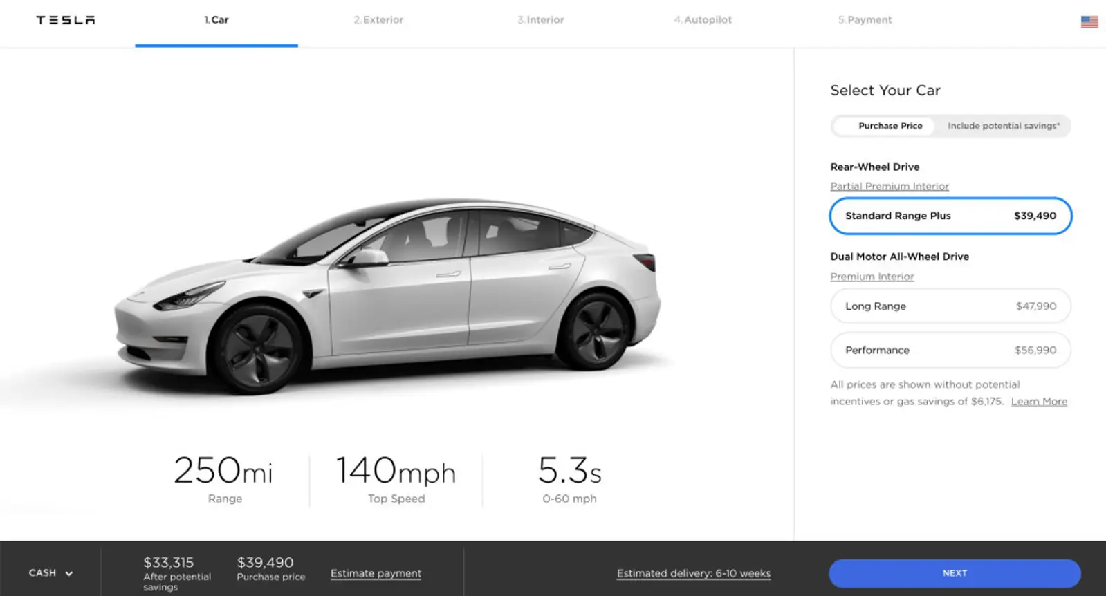 特斯拉调整Model 3线上参数,售价小幅提升