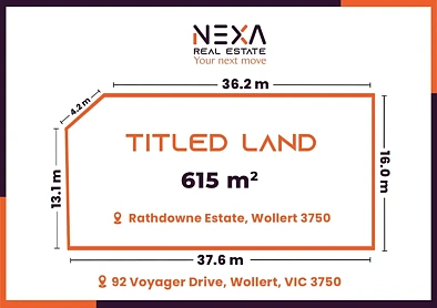 Wollert  615M2 TITLED LAND !! READY TO BUILD in Rathdowne Estate !!