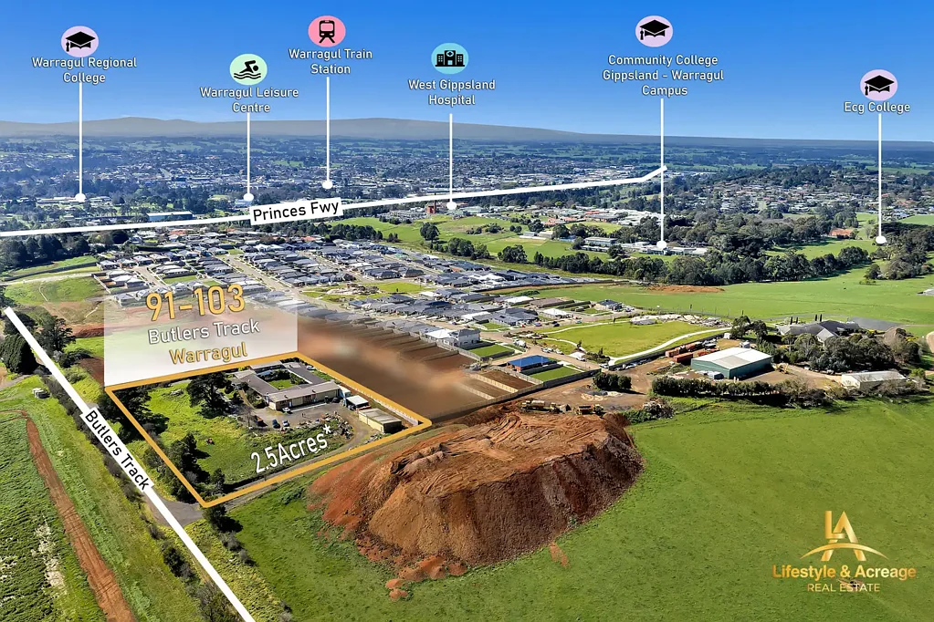 Warragul STRATEGIC 2.50-ACRE LANDHOLDING | URBAN GROWTH ZONE | STRONG INCOME PLUS 10-LOT DEVELOPMENT POTENTIAL!