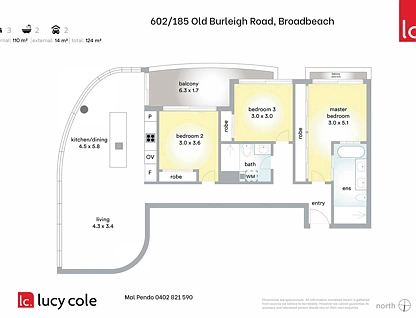 602/185 Old Burleigh Road, Broadbeach, Gold Coast, 3 غرف, 2 حمامات, Apartment
