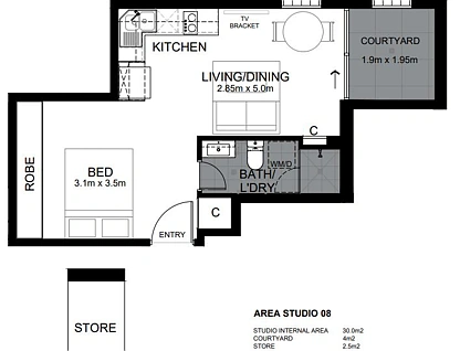 8/2b Francis Street, Dee Why, Northern Beaches, 1 ห้องนอน, 1 ห้องน้ำ, Studio