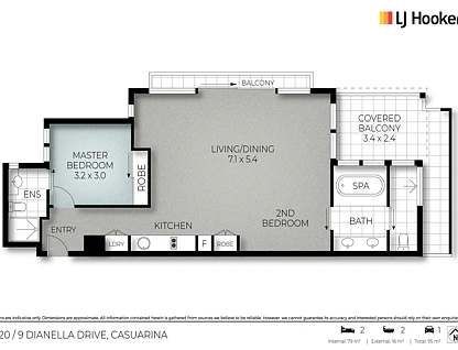 220/9-13 Dianella Drive, Casuarina, North Coast, 2 phòng ngủ, 2 phòng tắm, Apartment