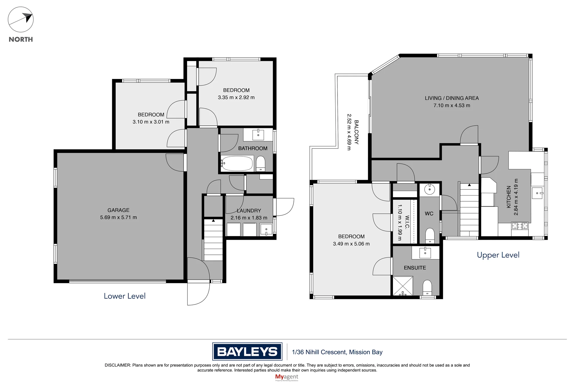 1/36 Nihill Crescent, Mission Bay, Auckland City, Auckland, 3房, 2浴, Townhouse
