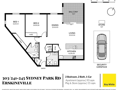 303/241-245 Sydney Park Road, Erskineville, Inner West, 2 कमरे, 2 बाथरूम, Apartment
