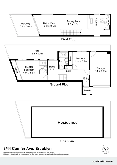 2/44 Conifer Avenue, Brooklyn, VIC 3012, 2房, 2浴, Townhouse