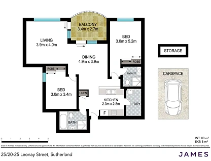 25/20-26 Leonay Street, Sutherland, NSW 2232, 2房, 2浴, Unit