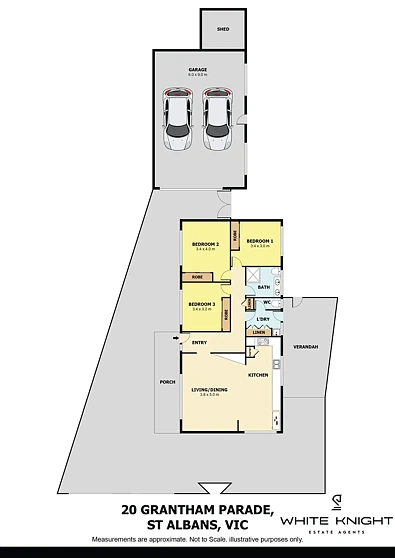 20 Grantham Parade, St Albans, VIC 3021, 3房, 1浴, House