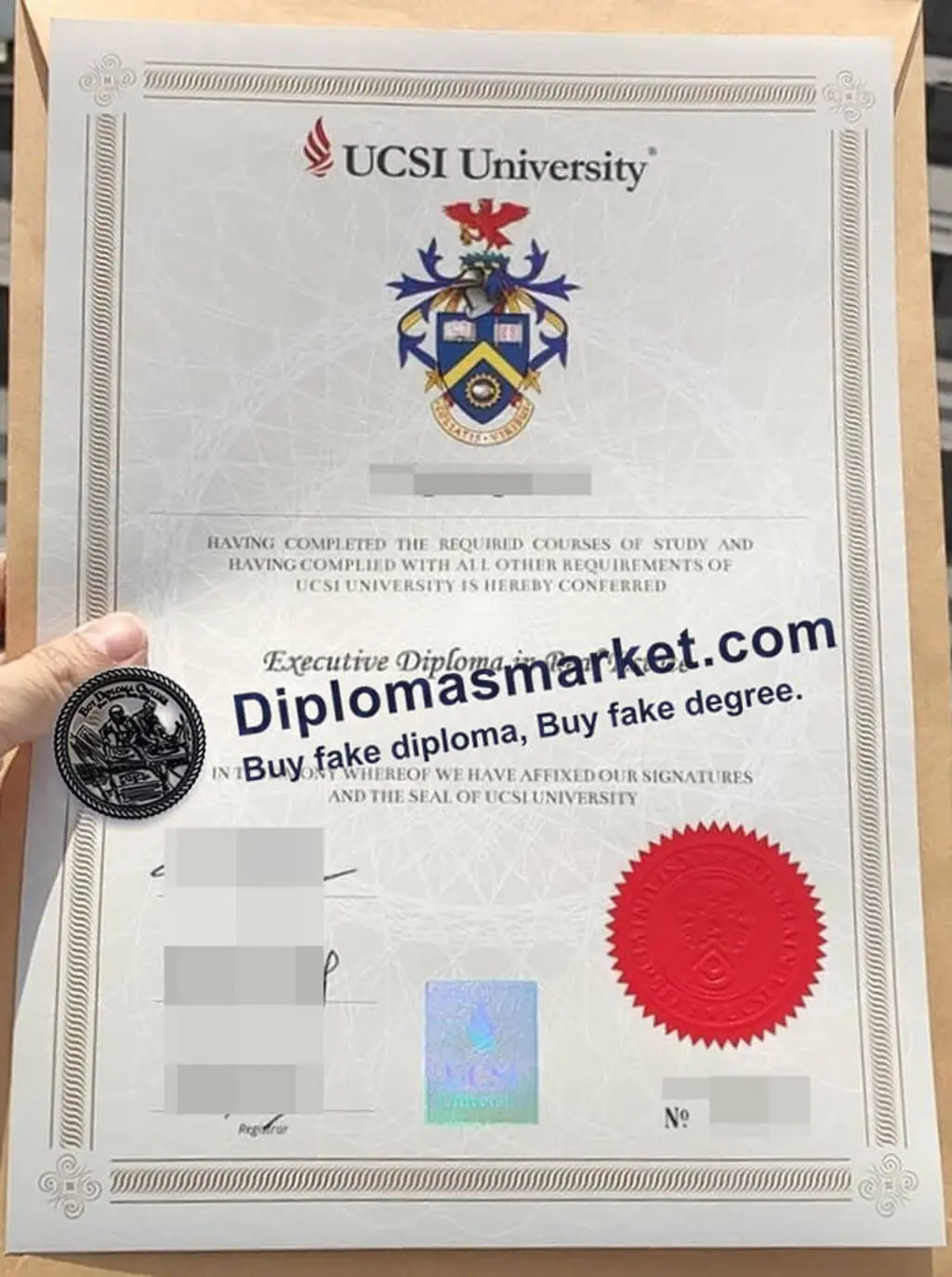 The steps to order a fake UCSI University diploma.