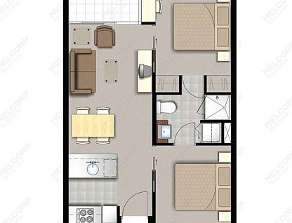 2208A/8 Franklin Street, Melbourne, Melbourne CBD, 2 ห้องนอน, 1 ห้องน้ำ, Apartment